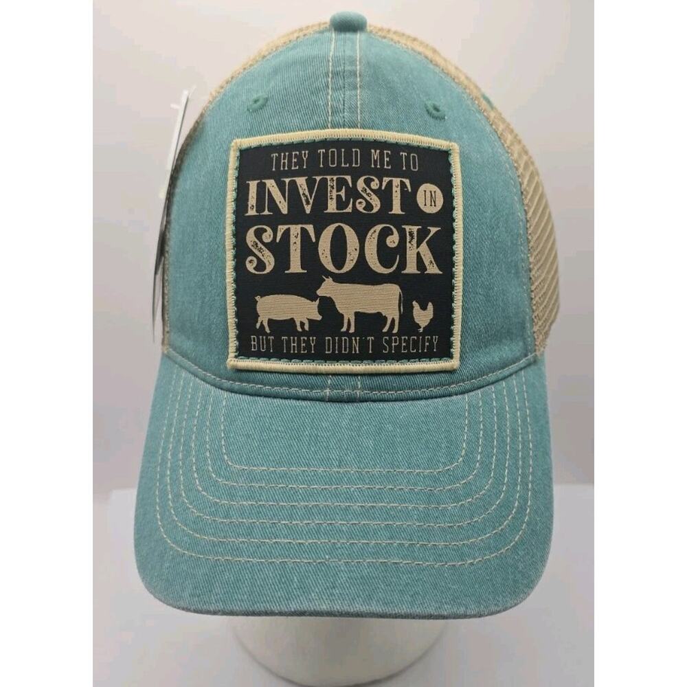 John Deere Top Of The World Trucker Hat They Told Me To Invest In Stock NWT‎